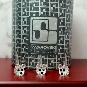 1976 Mini 3 Field Mice Swarovski Figurines 7655 W/Box 93